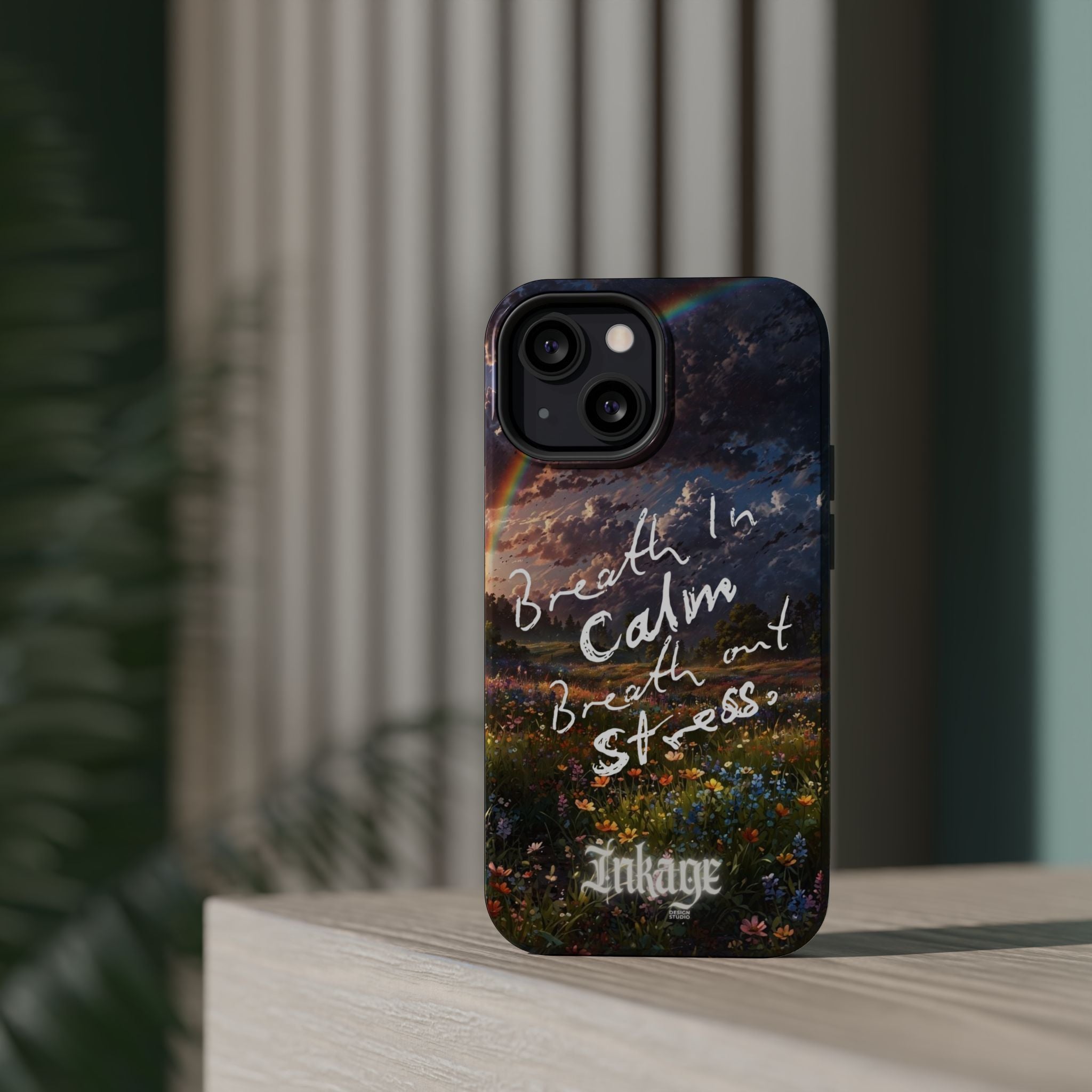 "Breath in Calm Breath out Stress" Magnetic Phone Cases (Quote)