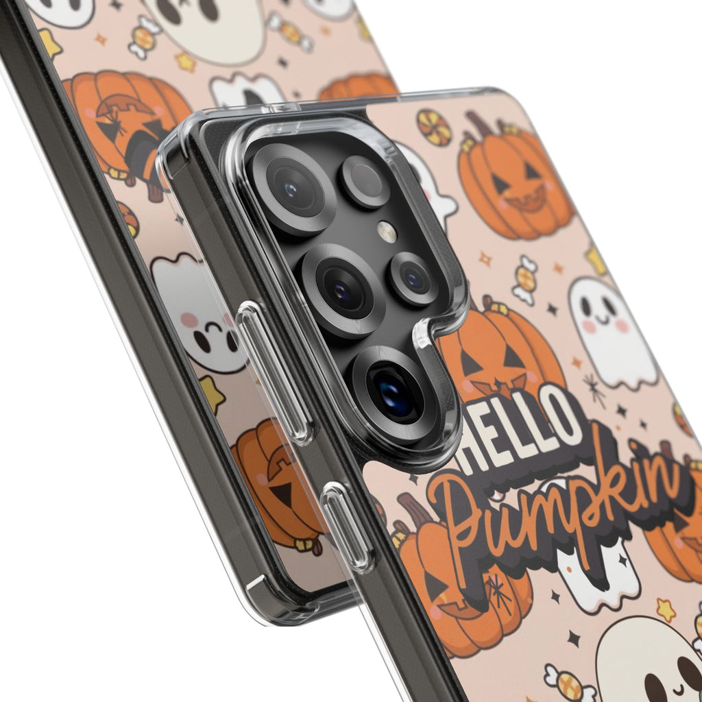 Cute Pumpkin Ghost Clear Impact Phone Case (Season)