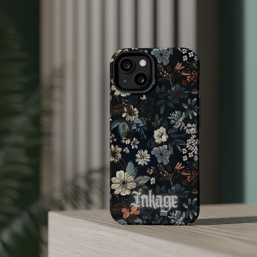 Black Florals Magnetic Phone Cases (Minimal)