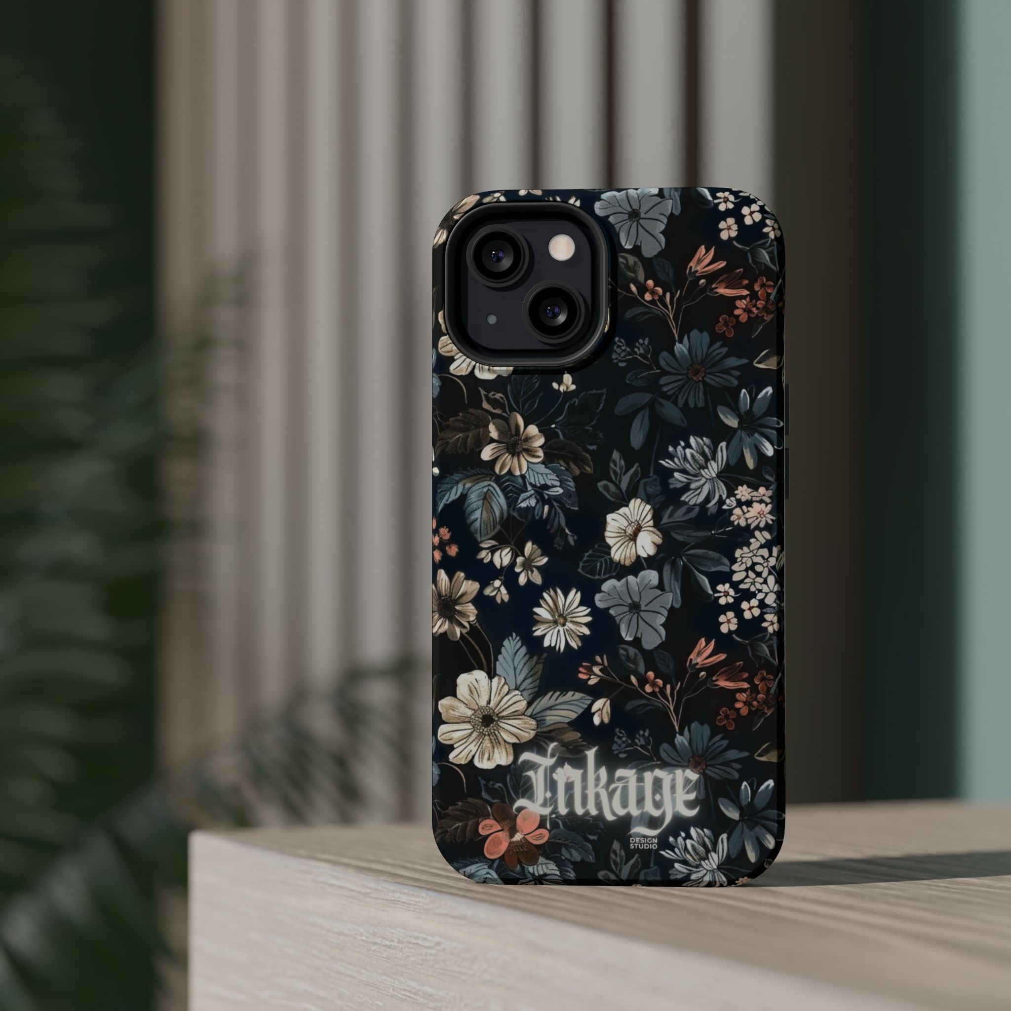 Black Florals Magnetic Phone Cases (Minimal)