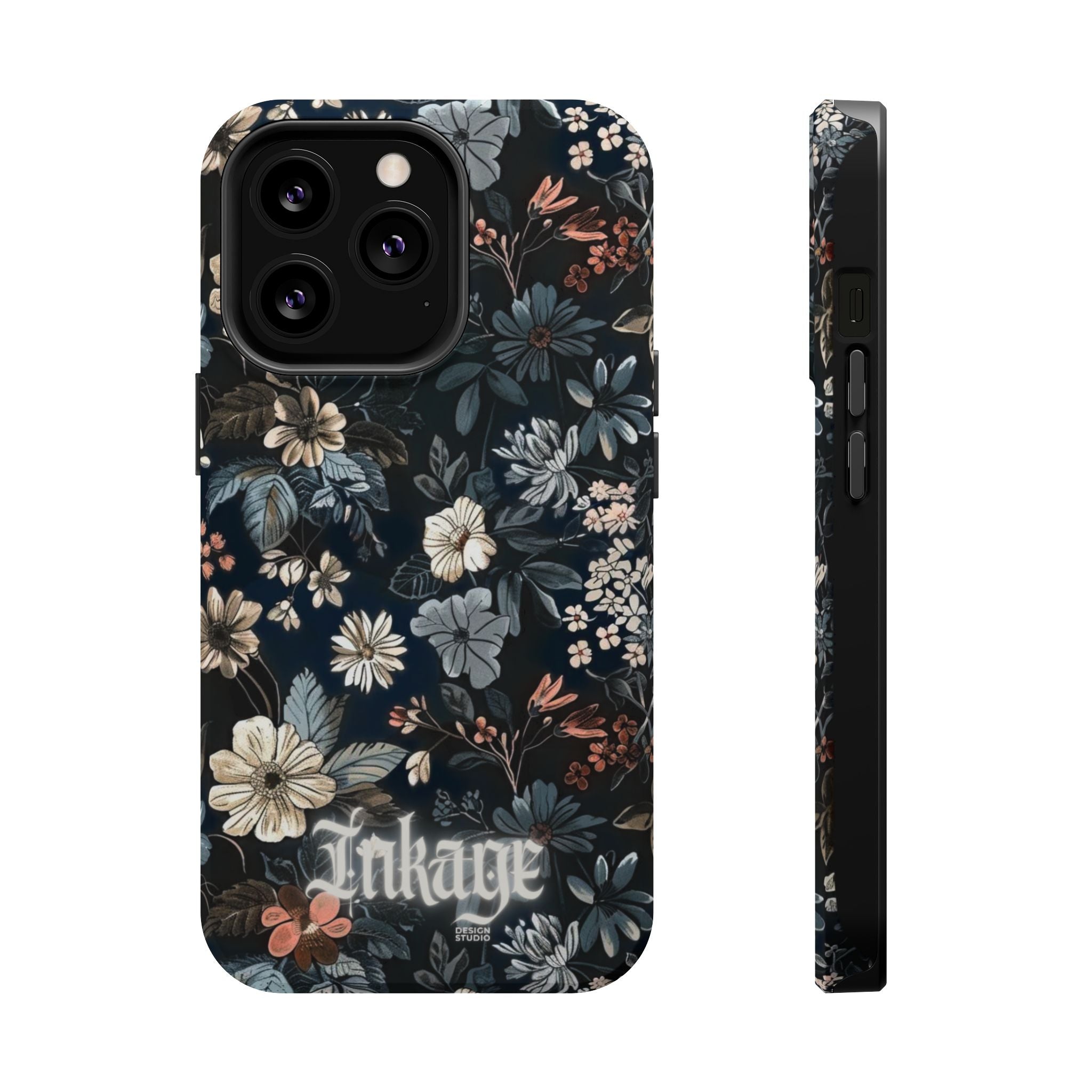 Black Florals Magnetic Phone Cases (Minimal)