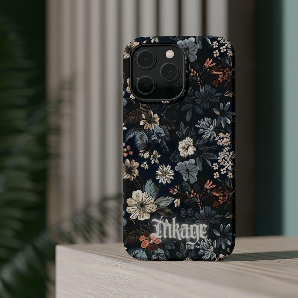 Black Florals Magnetic Phone Cases (Minimal)