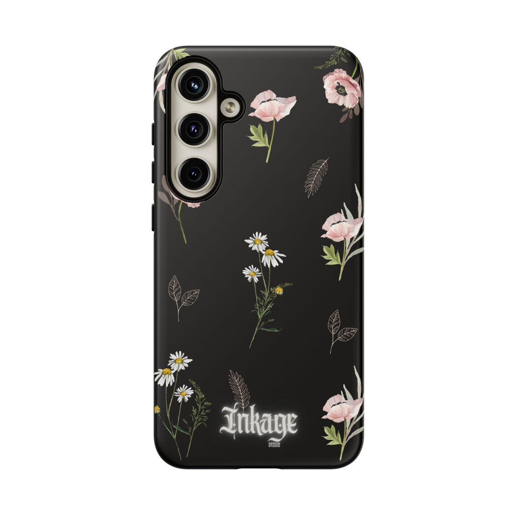 Elegant Black Floral Tough Phone Cases (Minimal)