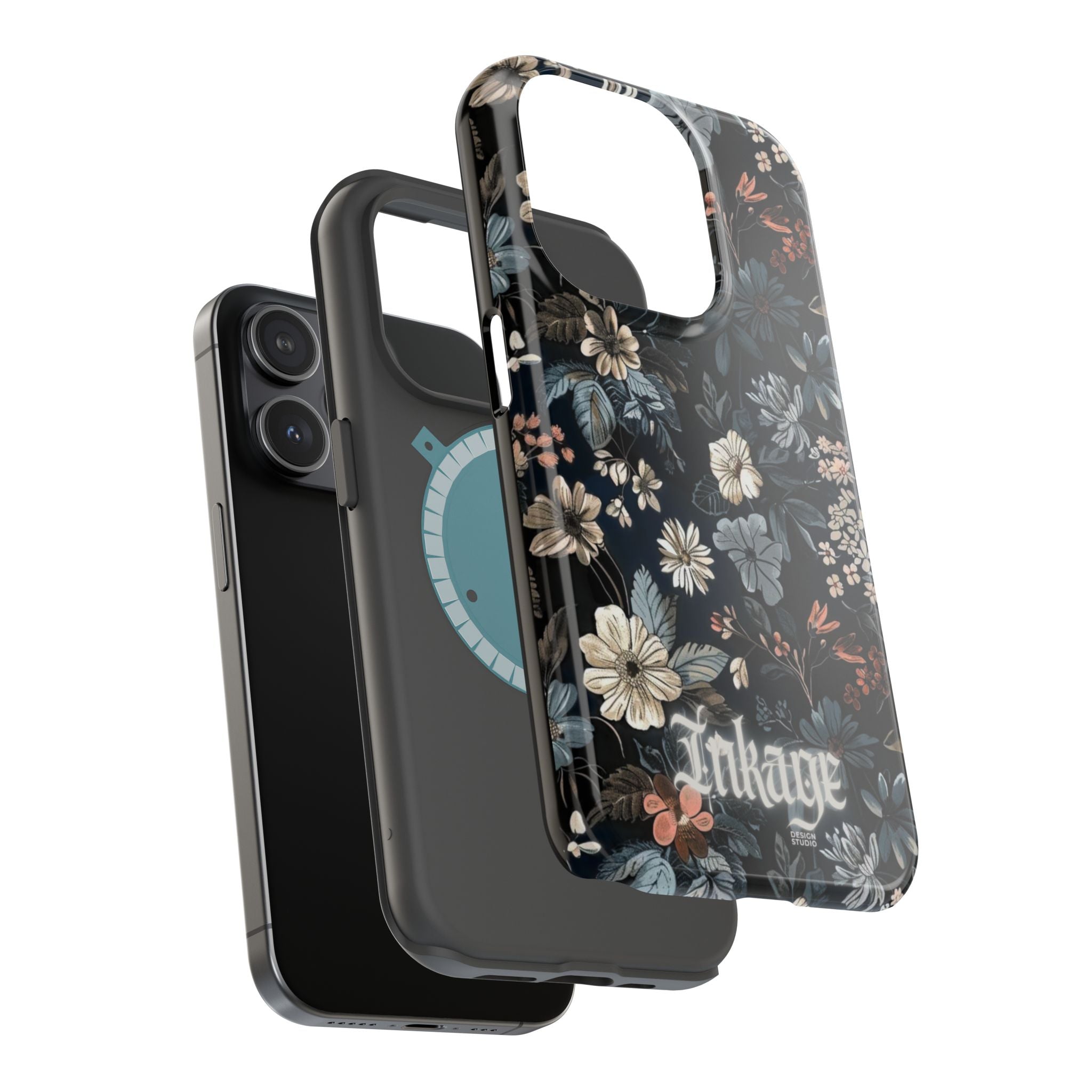 Black Florals Magnetic Phone Cases (Minimal)
