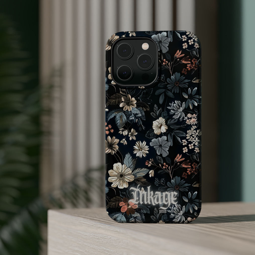 Black Florals Magnetic Phone Cases (Minimal)