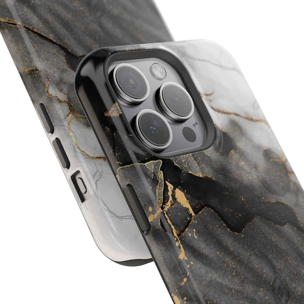 White Noir Marble Gold Foil Magnetic Phone Cases