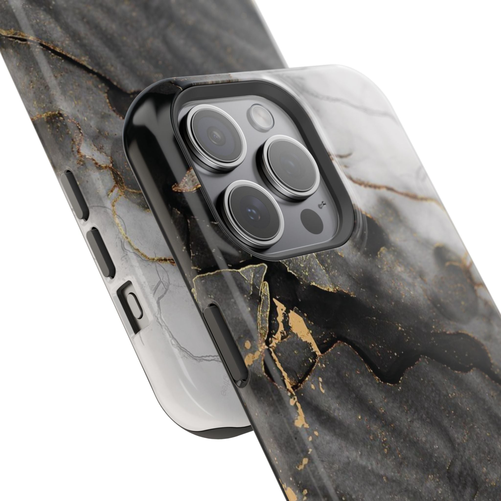 White Noir Marble Gold Foil Magnetic Phone Cases