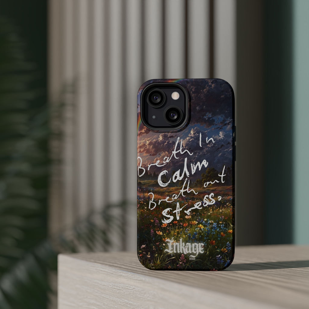 "Breath in Calm Breath out Stress" Quote Magnetic Phone Cases