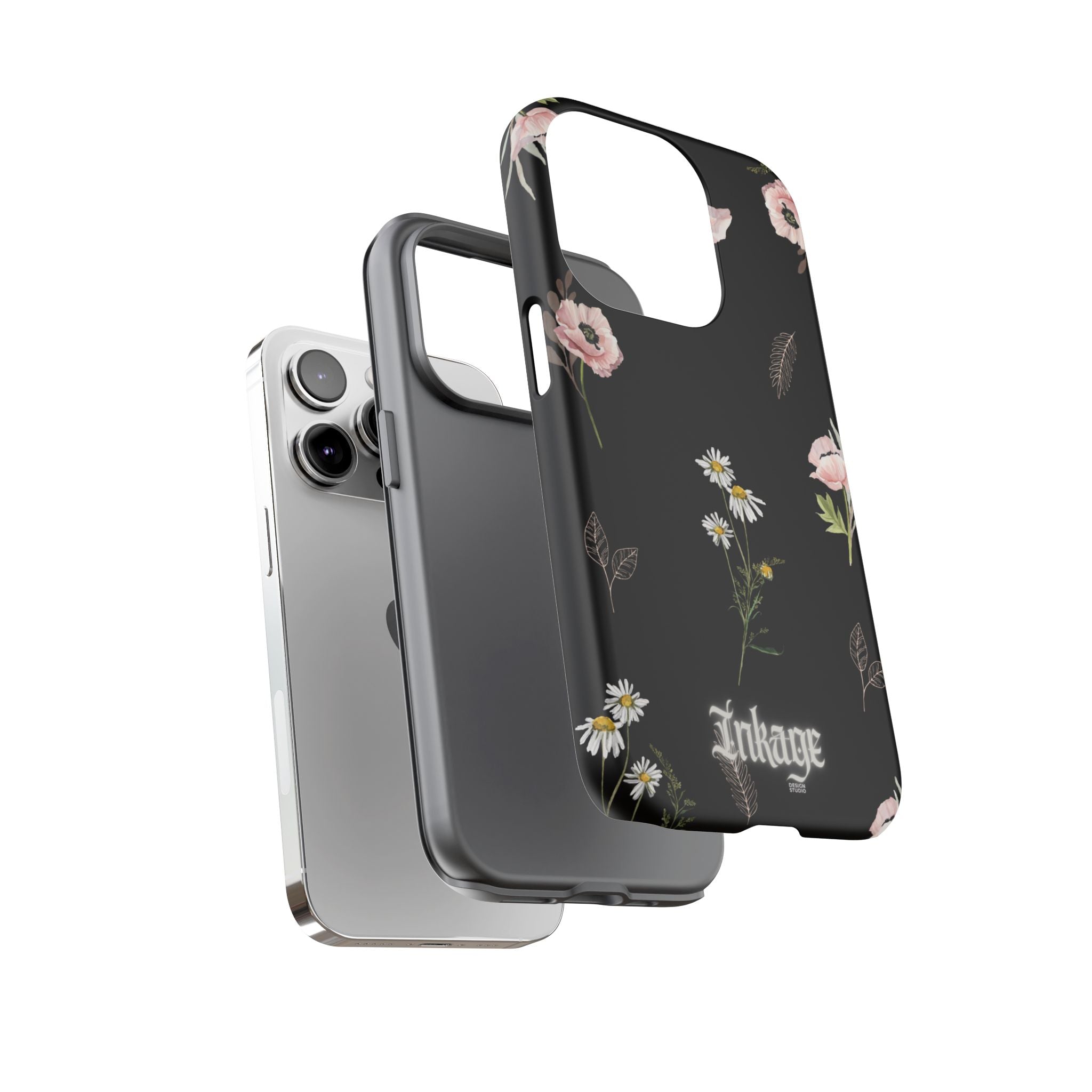Elegant Black Florals Tough Phone Cases (Minimal)