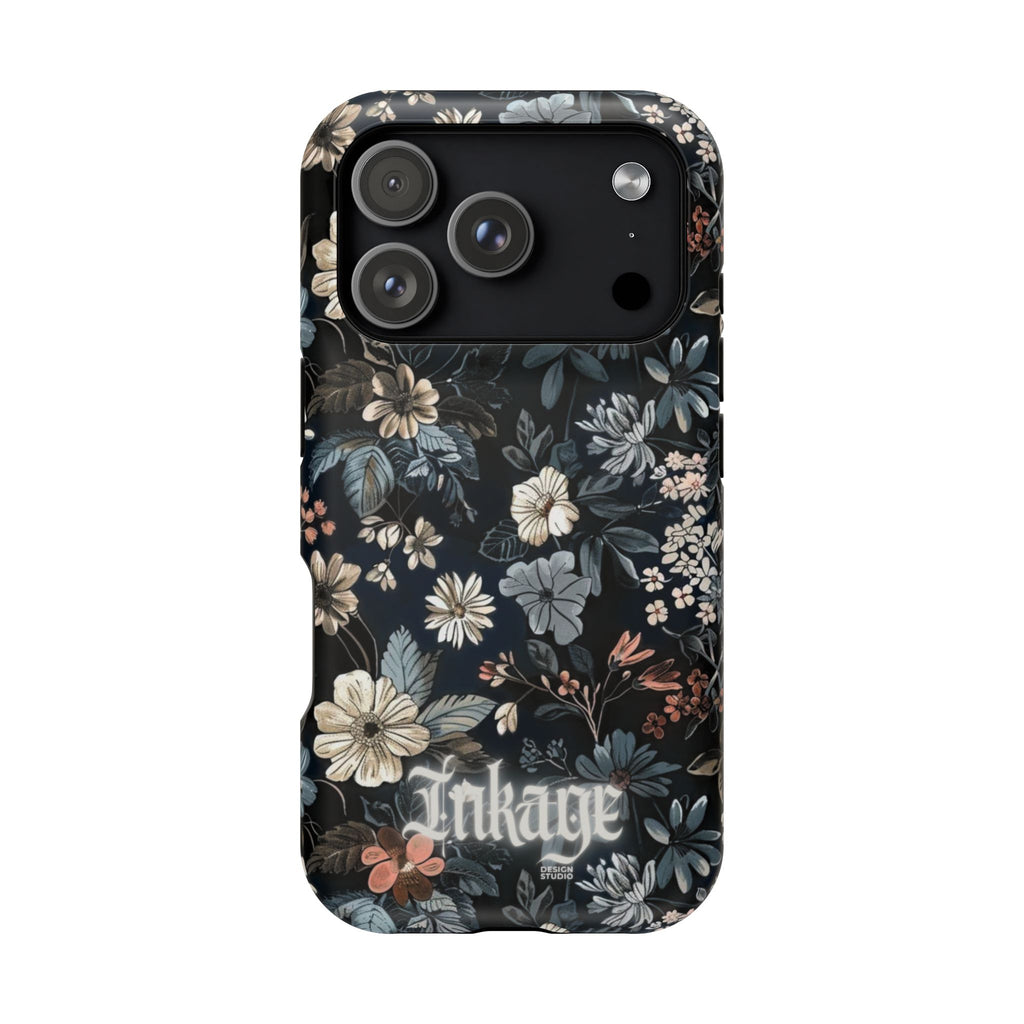 Black Florals Magnetic Phone Cases (Minimal)