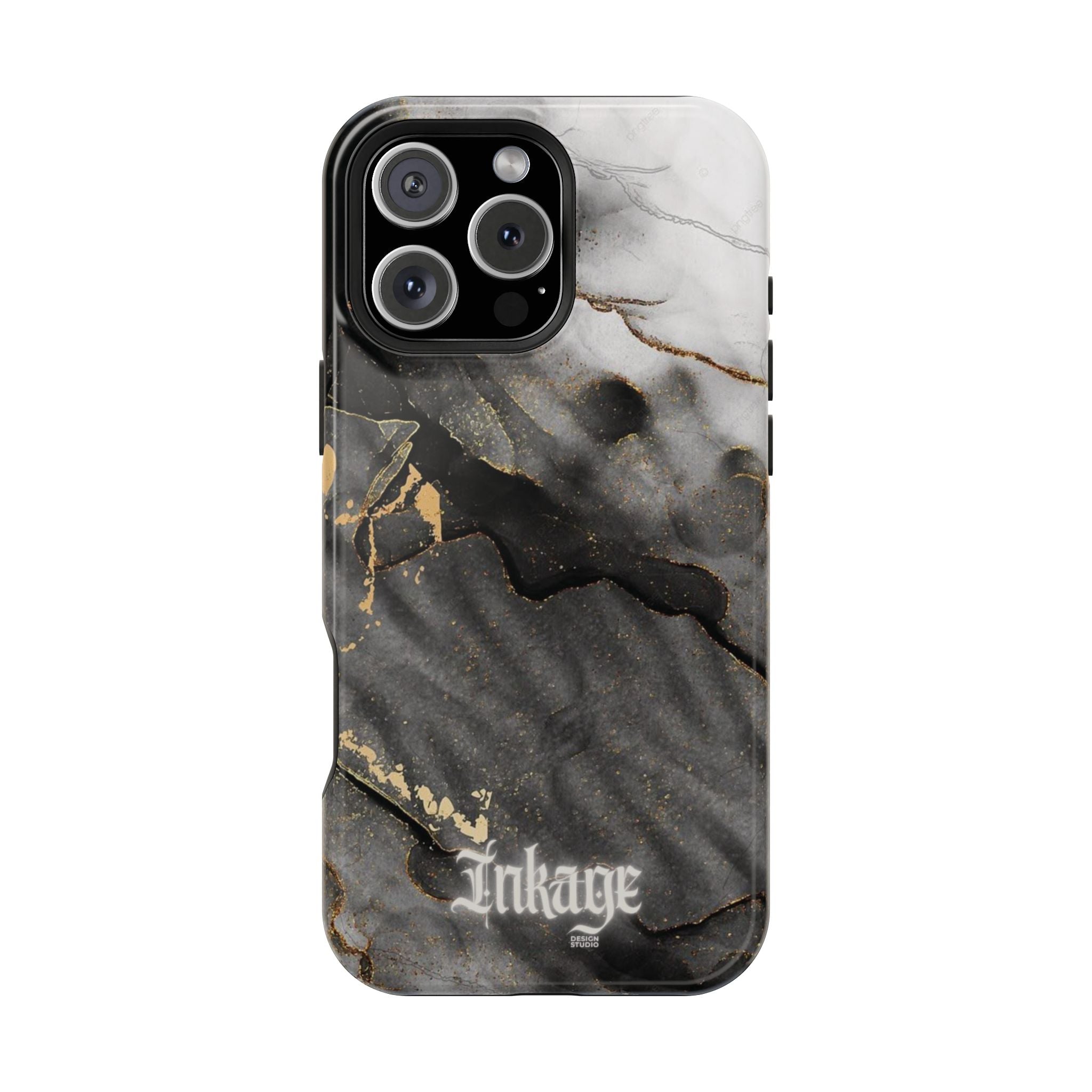 White Noir Marble Gold Foil Magnetic Phone Cases (Minimal)