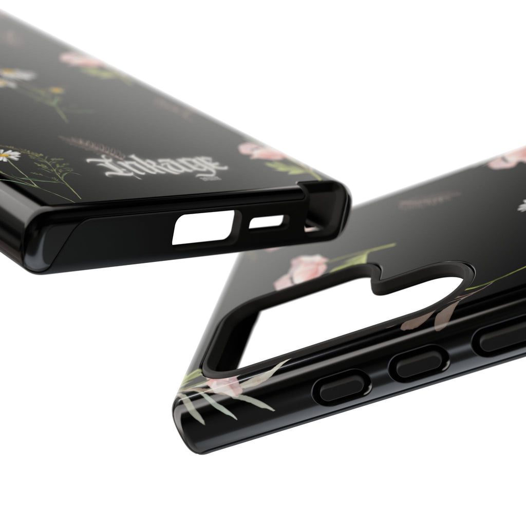 Elegant Black Floral Tough Phone Cases (Minimal)