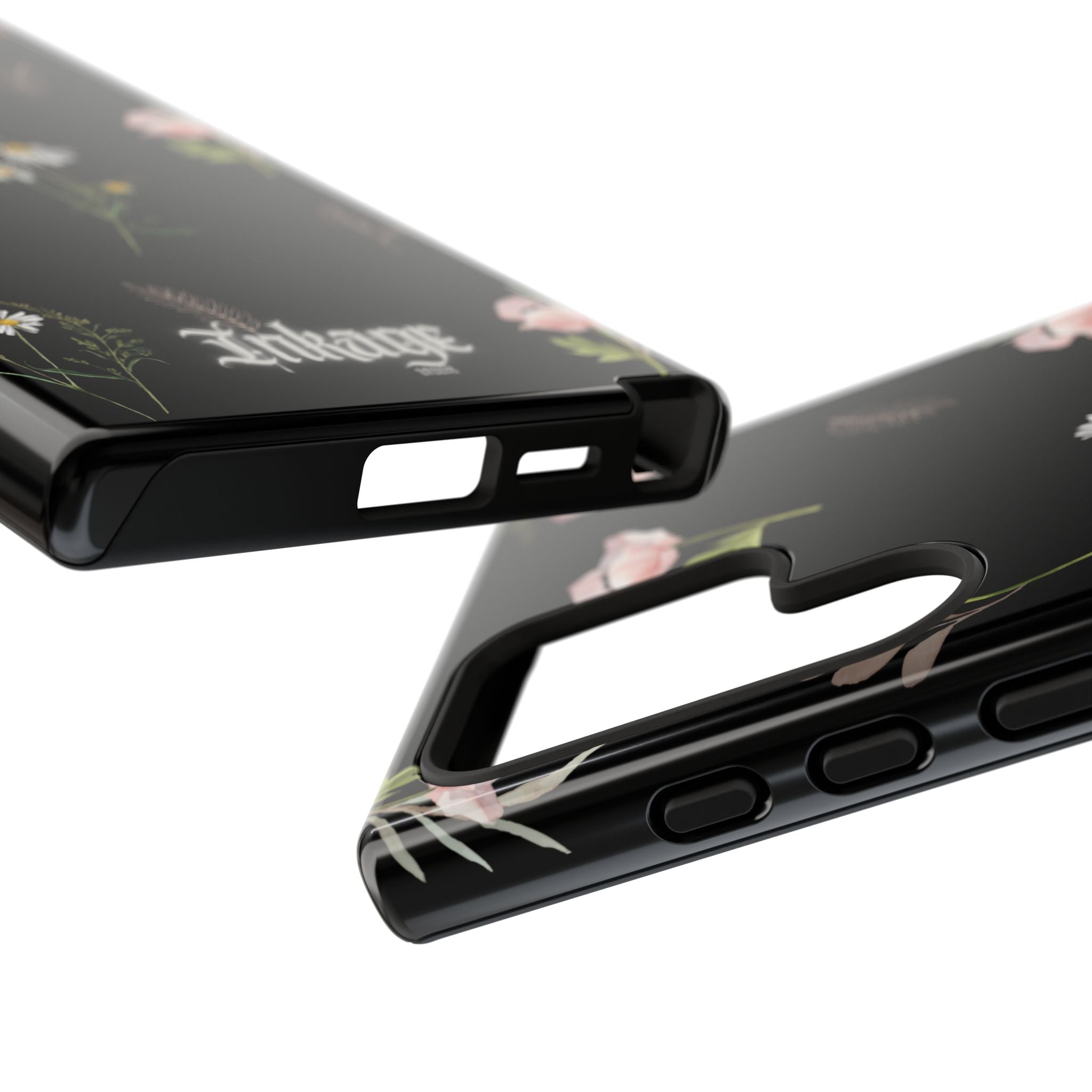 Elegant Black Floral Tough Phone Cases (Minimal)