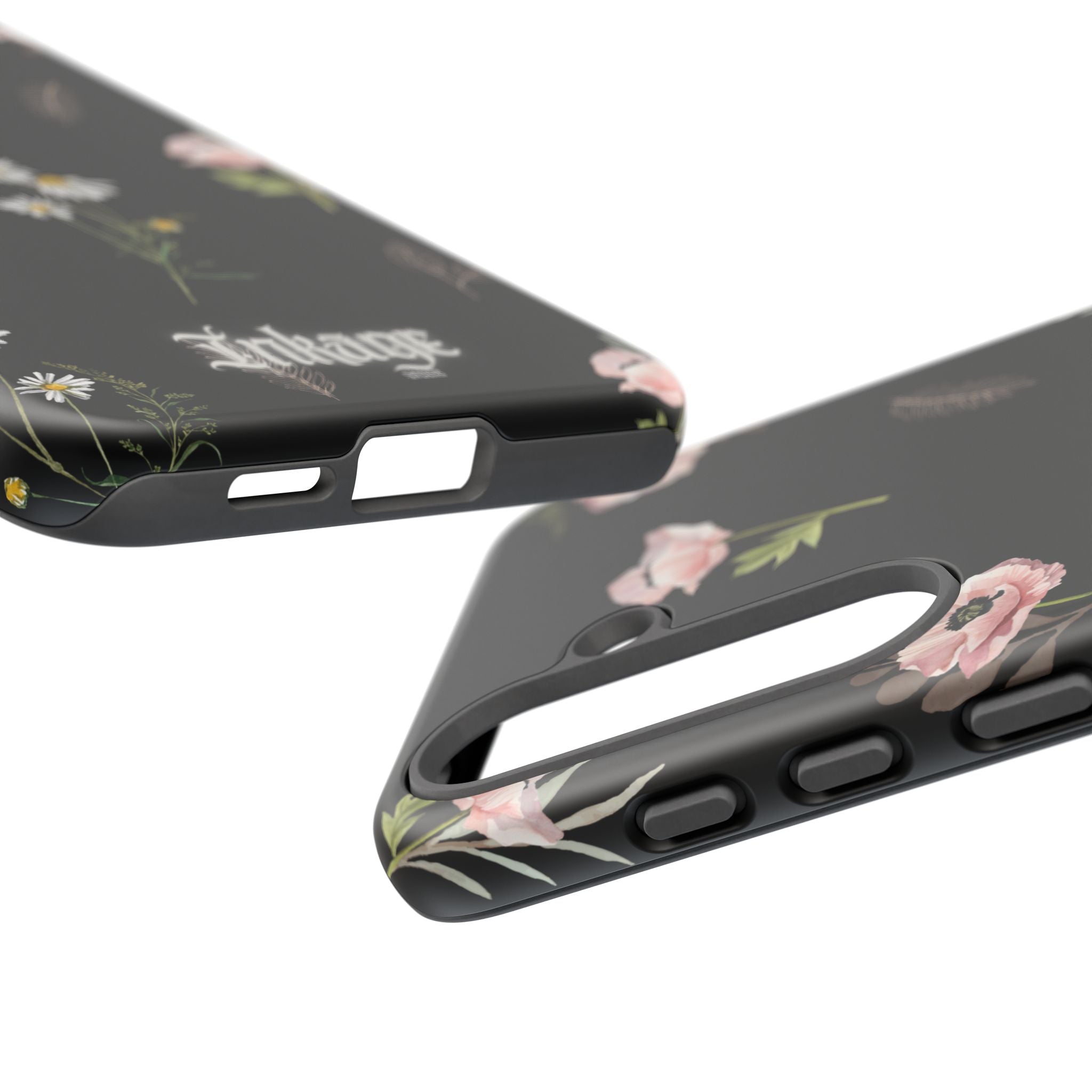 Elegant Black Florals Tough Phone Cases (Minimal)