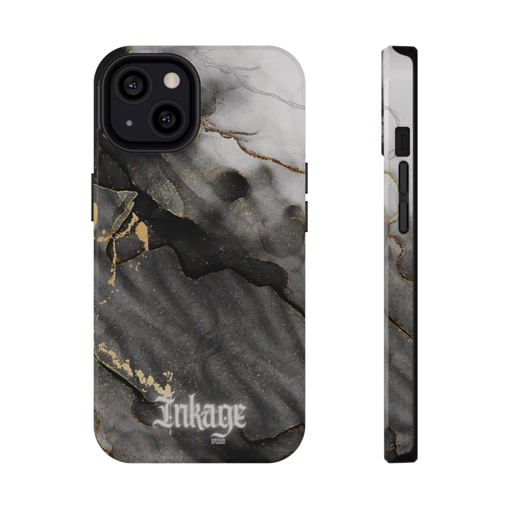 White Noir Marble Gold Foil Magnetic Phone Cases (Minimal)