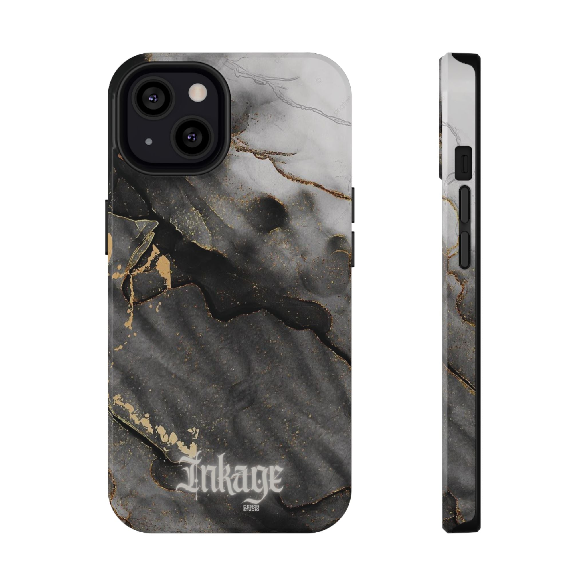 White Noir Marble Gold Foil Magnetic Phone Cases (Minimal)