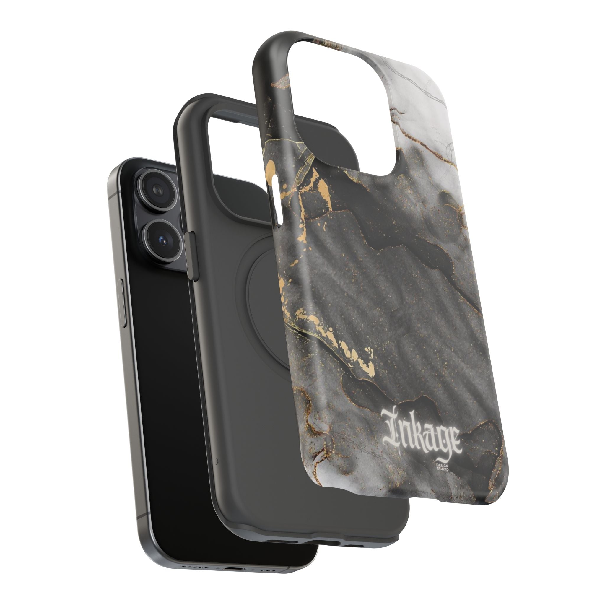White Noir Marble Gold Foil Magnetic Phone Cases