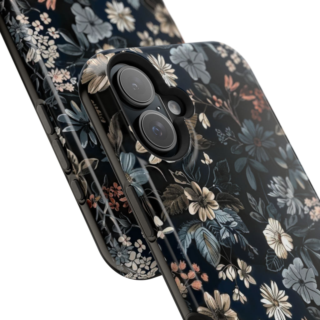 Black Florals Magnetic Phone Cases (Minimal)