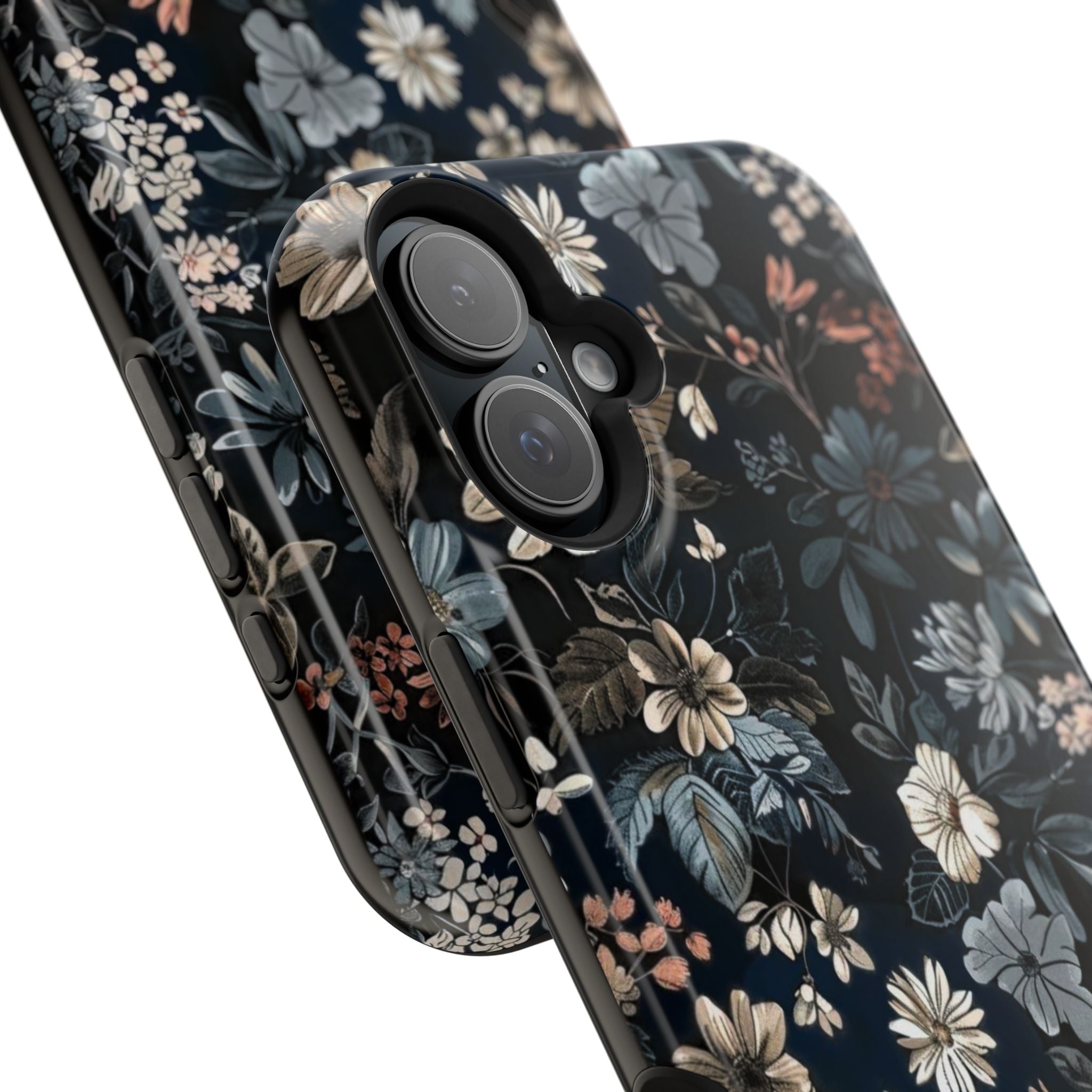 Black Florals Magnetic Phone Cases (Minimal)