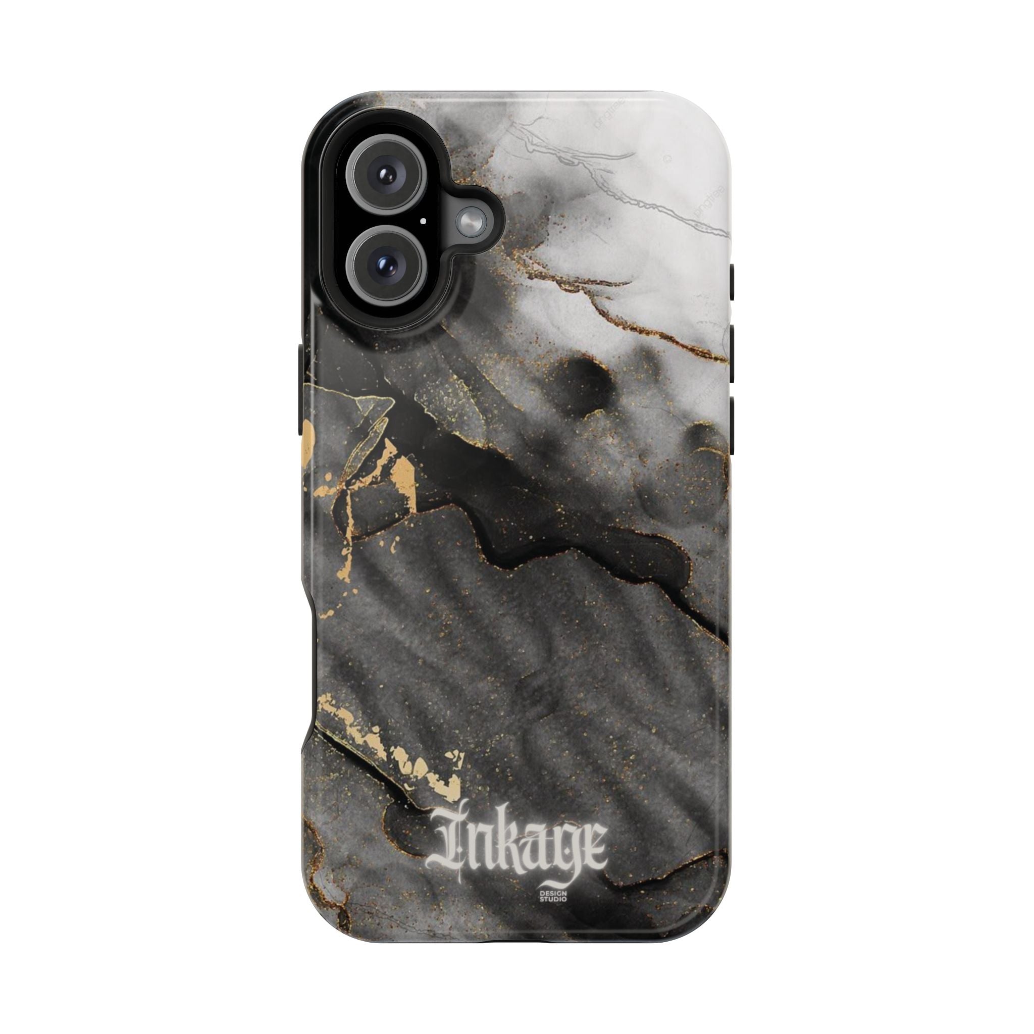 White Noir Marble Gold Foil Magnetic Phone Cases (Minimal)
