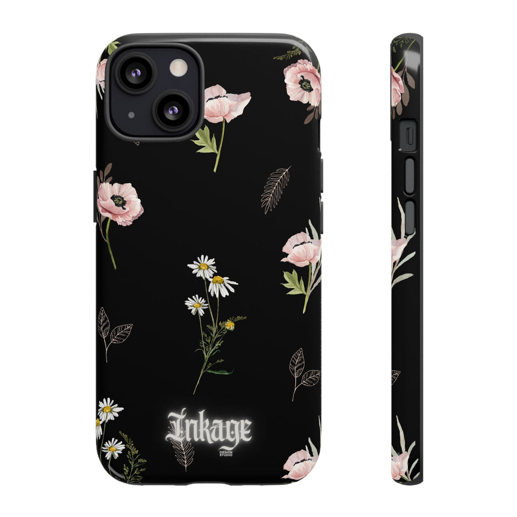 Elegant Black Florals Tough Phone Cases (Minimal)