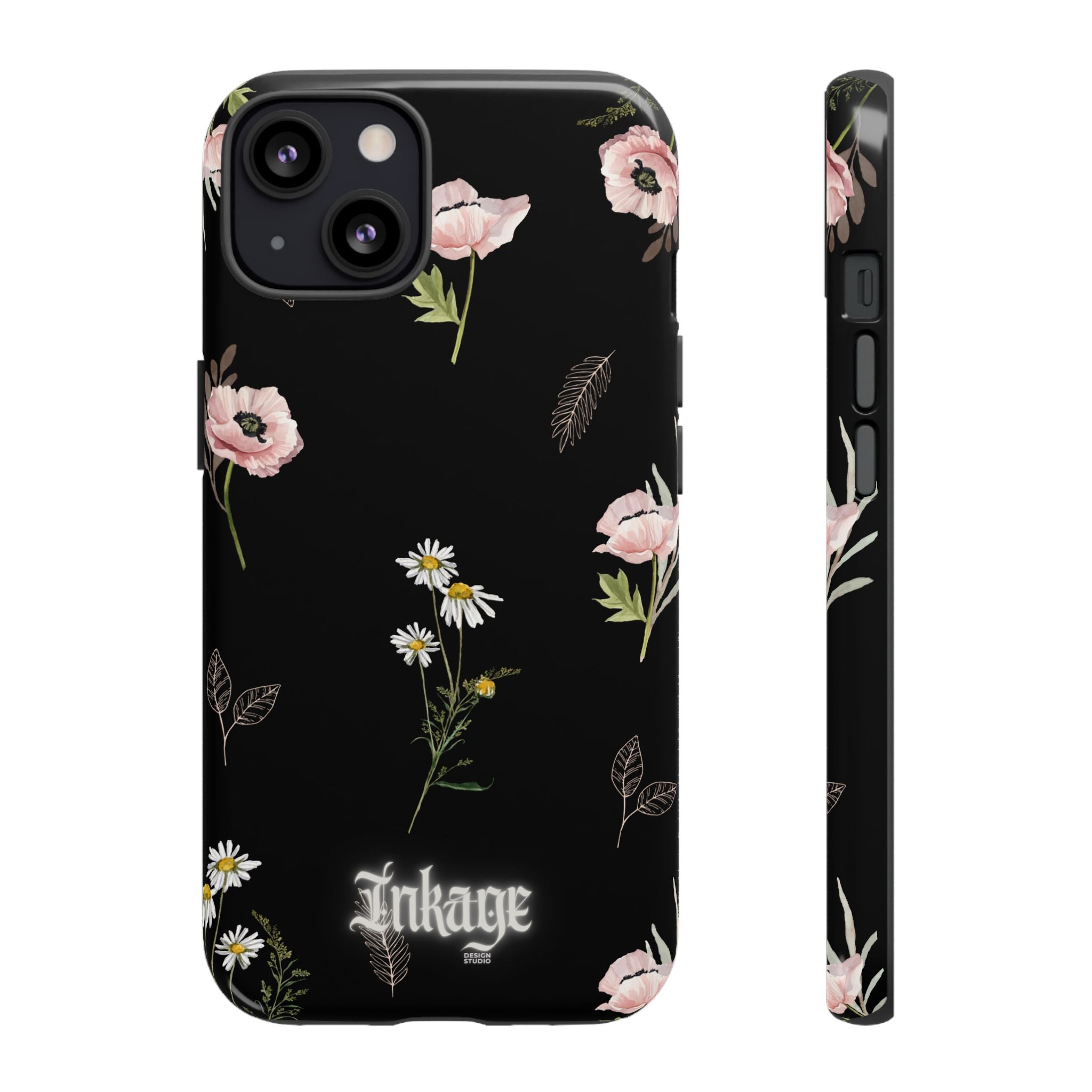 Elegant Black Florals Tough Phone Cases (Minimal)