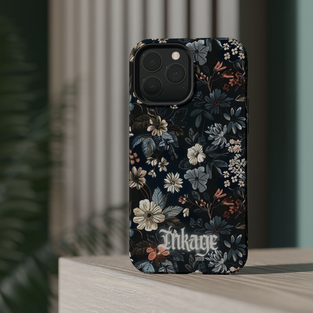 Black Florals Magnetic Phone Cases (Minimal)