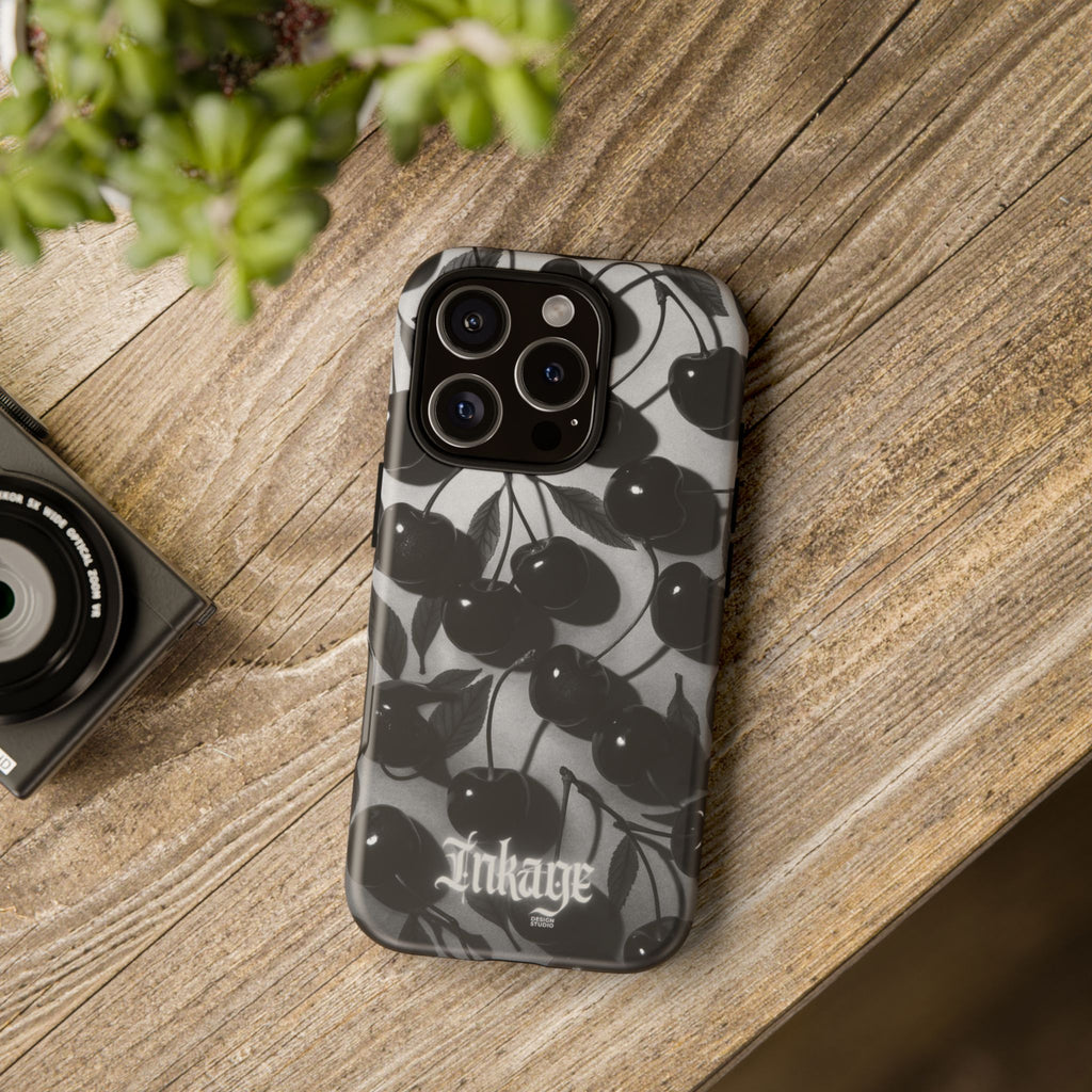 Black Cherry Print Tough Phone Cases (Minimal)