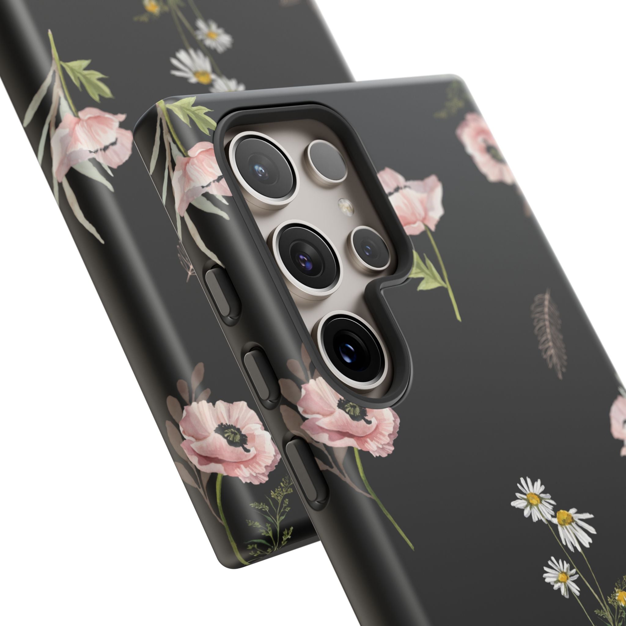 Elegant Black Florals Tough Phone Cases (Minimal)