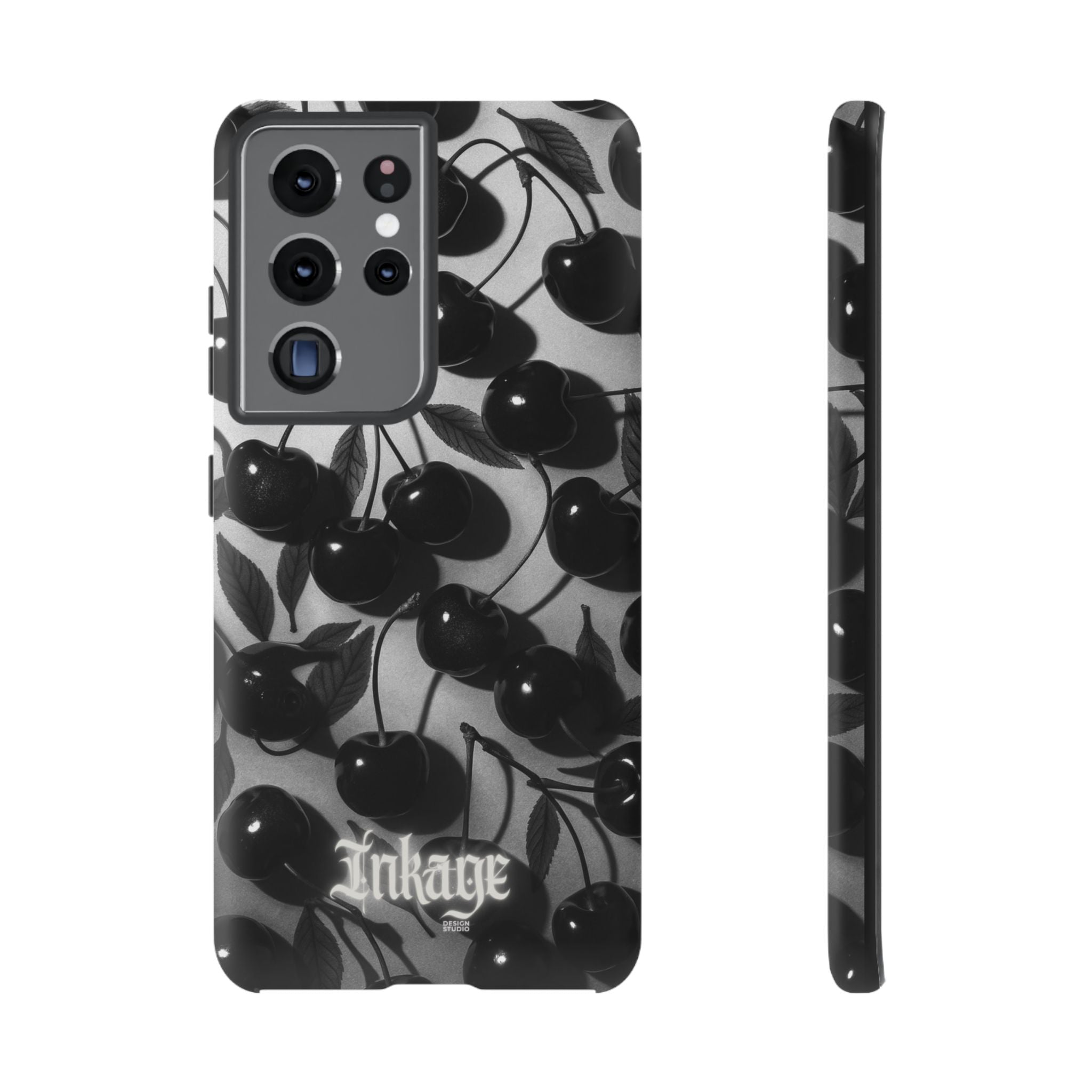 Black Cherry Print Tough Phone Cases (Minimal)