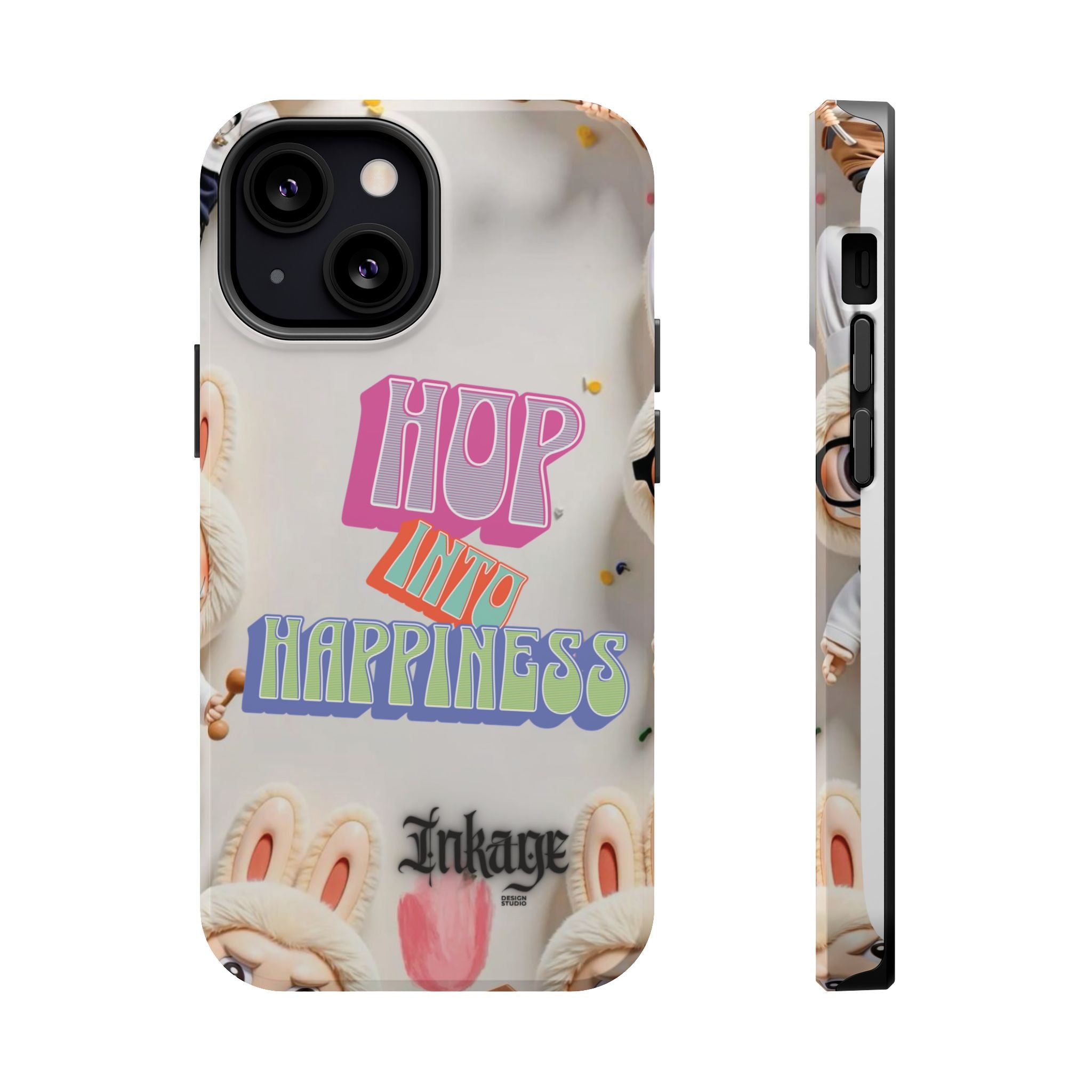 "Hop Into Happiness" Quote Magnetic Phone Case (Animation)