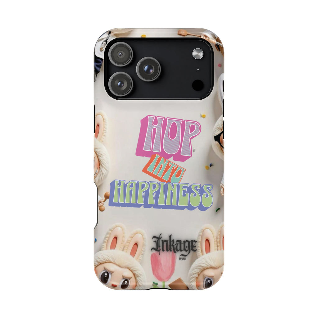 "Hop Into Happiness" Quote Magnetic Phone Case (Animation)