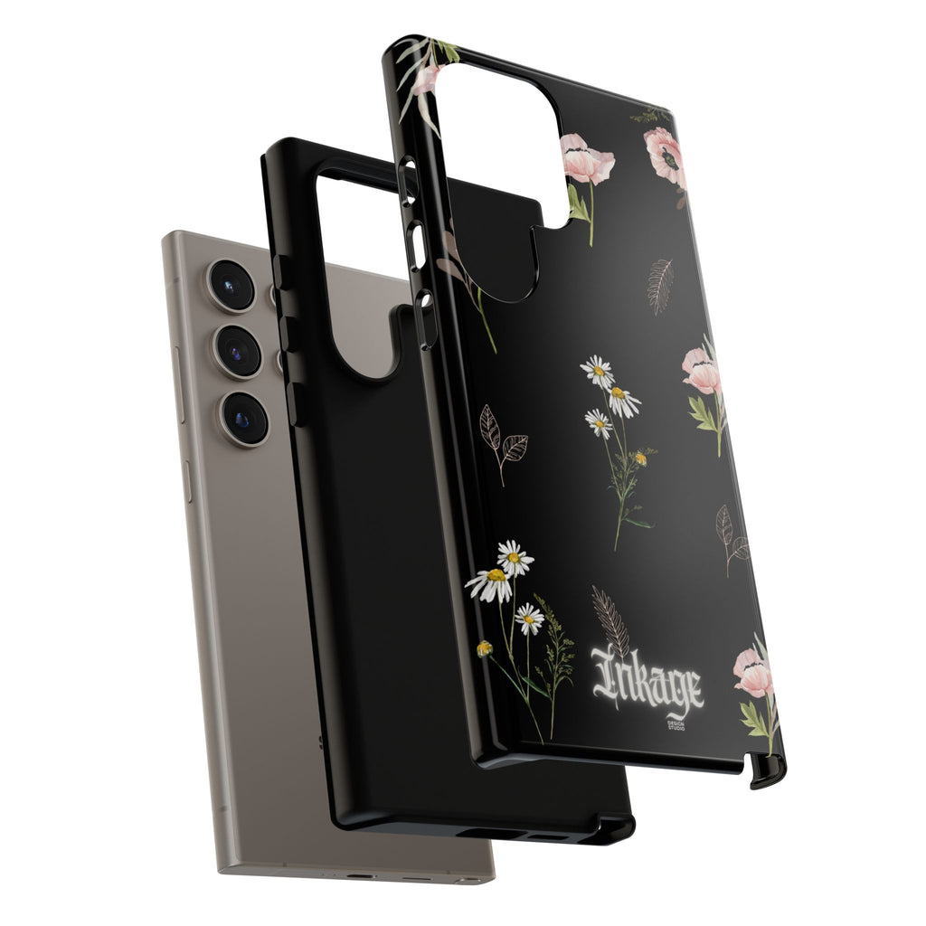 Elegant Black Floral Tough Phone Cases (Minimal)