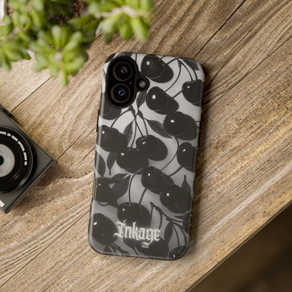 Black Cherry Print Tough Phone Cases (Minimal)