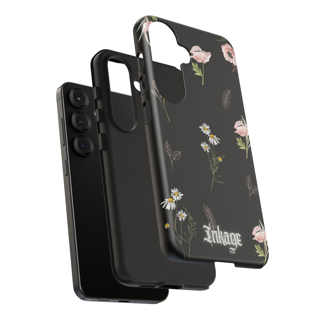 Elegant Black Floral Tough Phone Cases (Minimal)