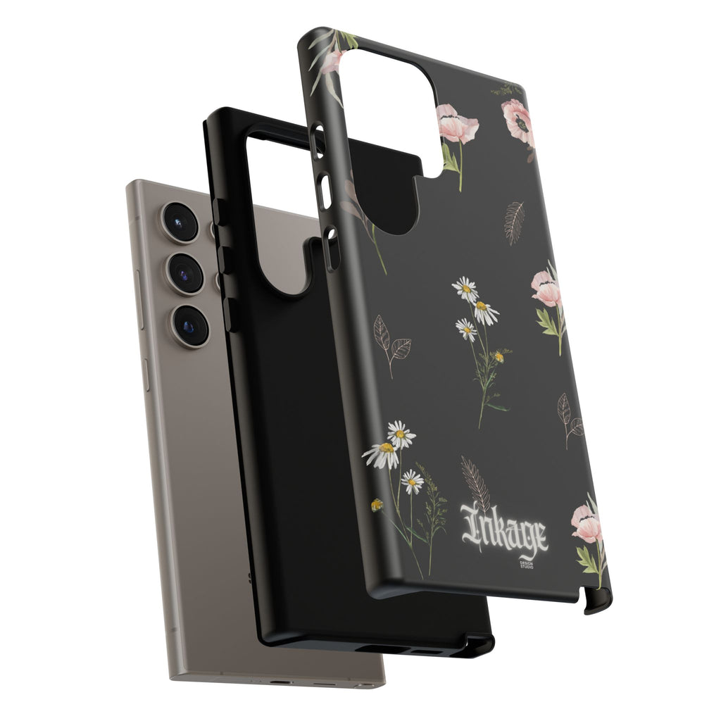 Elegant Black Floral Tough Phone Cases (Minimal)