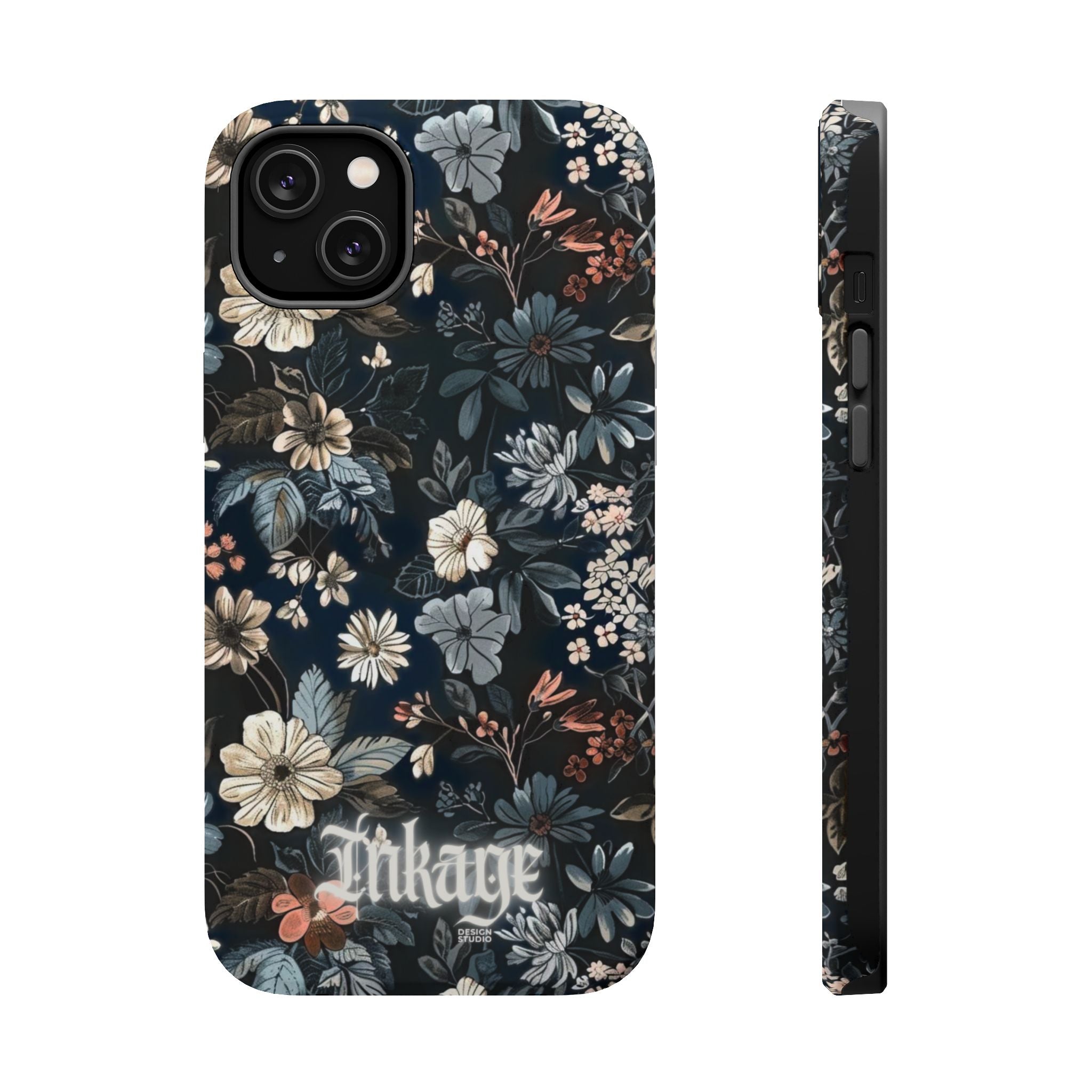 Black Florals Magnetic Phone Cases (Minimal)