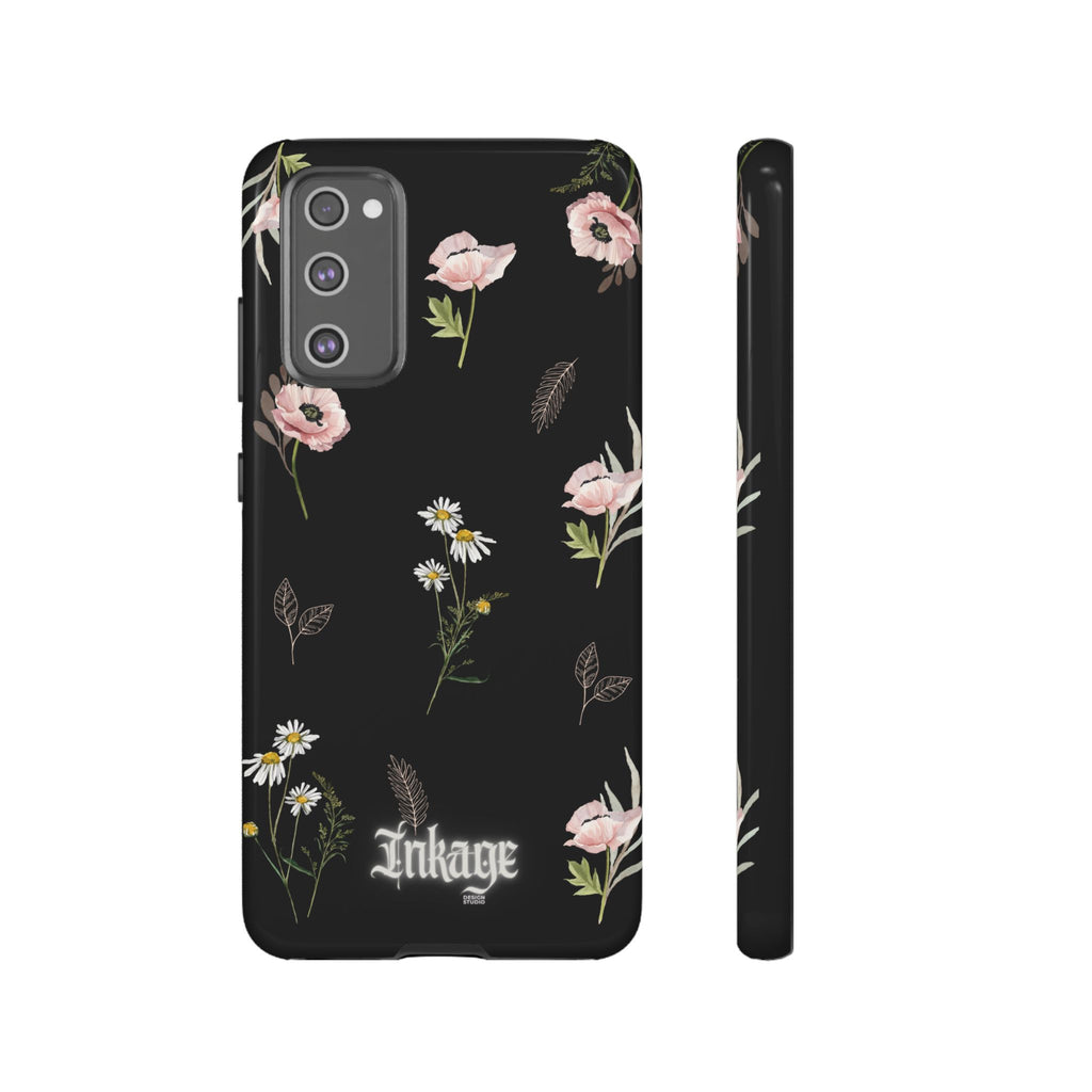Elegant Black Floral Tough Phone Cases (Minimal)