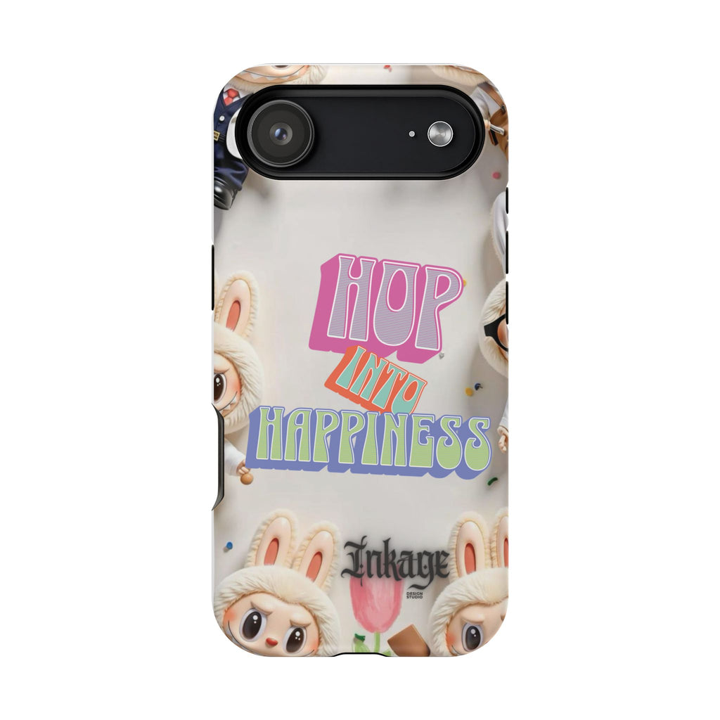 "Hop Into Happiness" Quote Magnetic Phone Case (Animation)