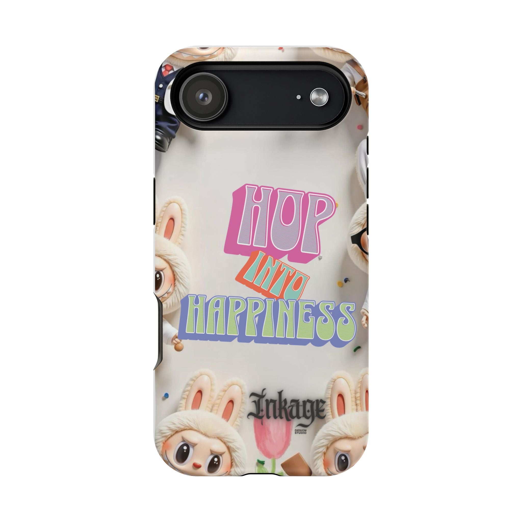 "Hop Into Happiness" Quote Magnetic Phone Case (Animation)
