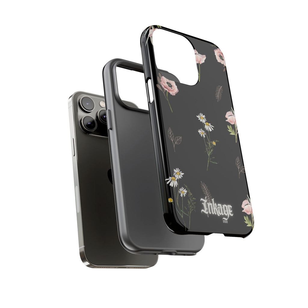 Elegant Black Floral Tough Phone Cases (Minimal)