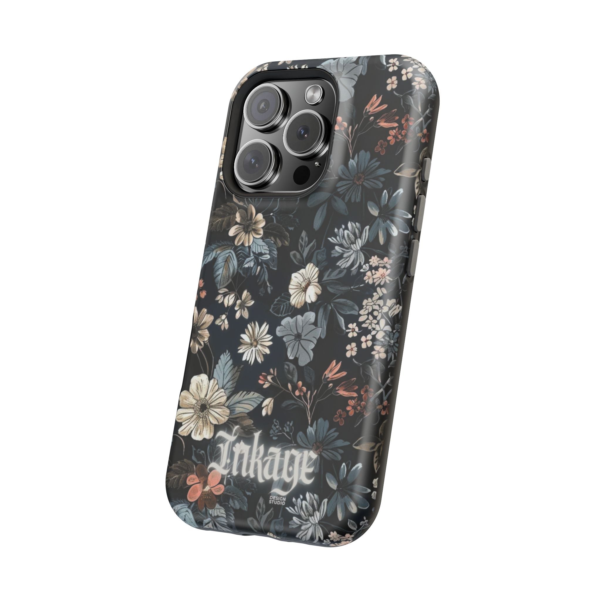 Black Florals Magnetic Phone Cases (Minimal)