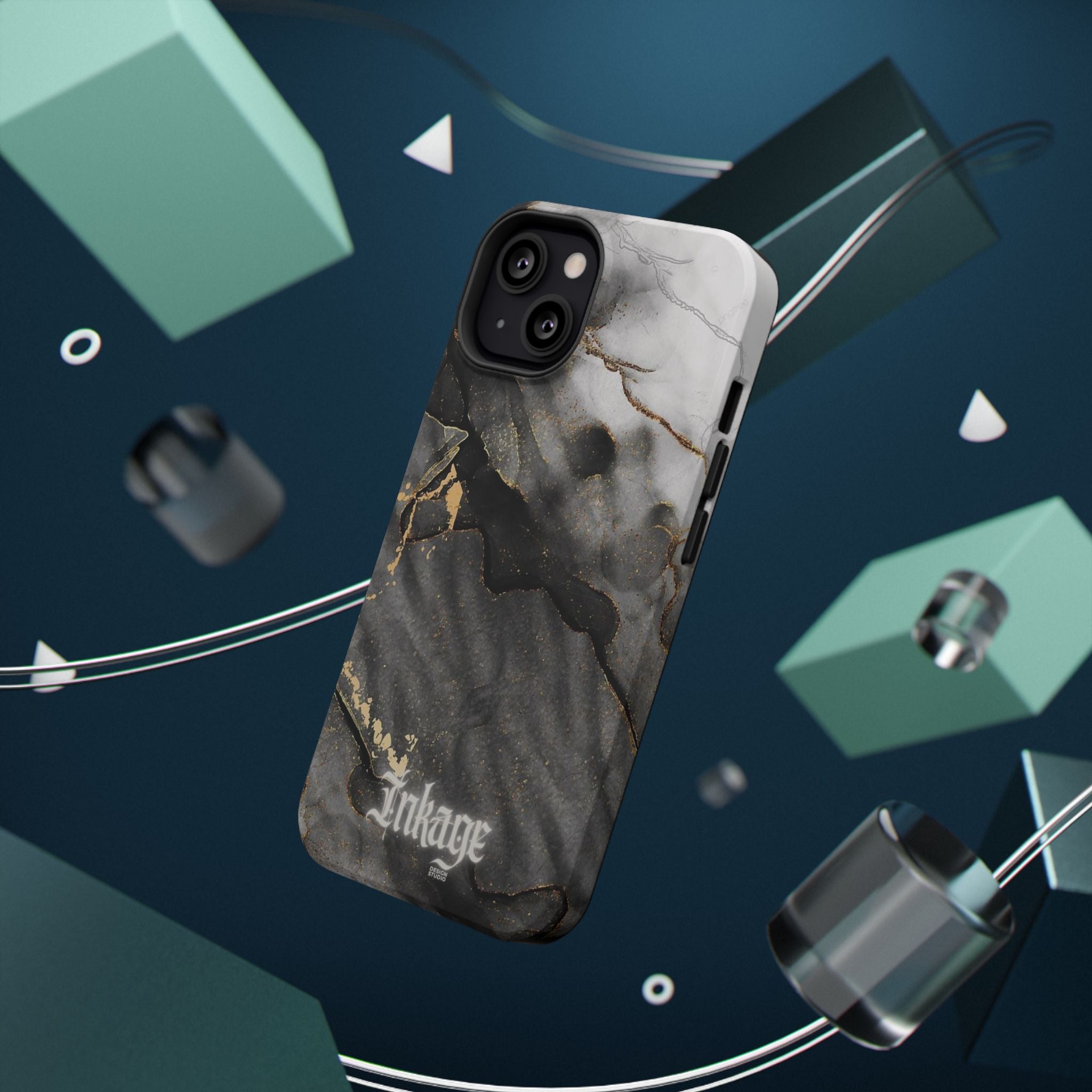 White Noir Marble Gold Foil Magnetic Phone Cases (Minimal)