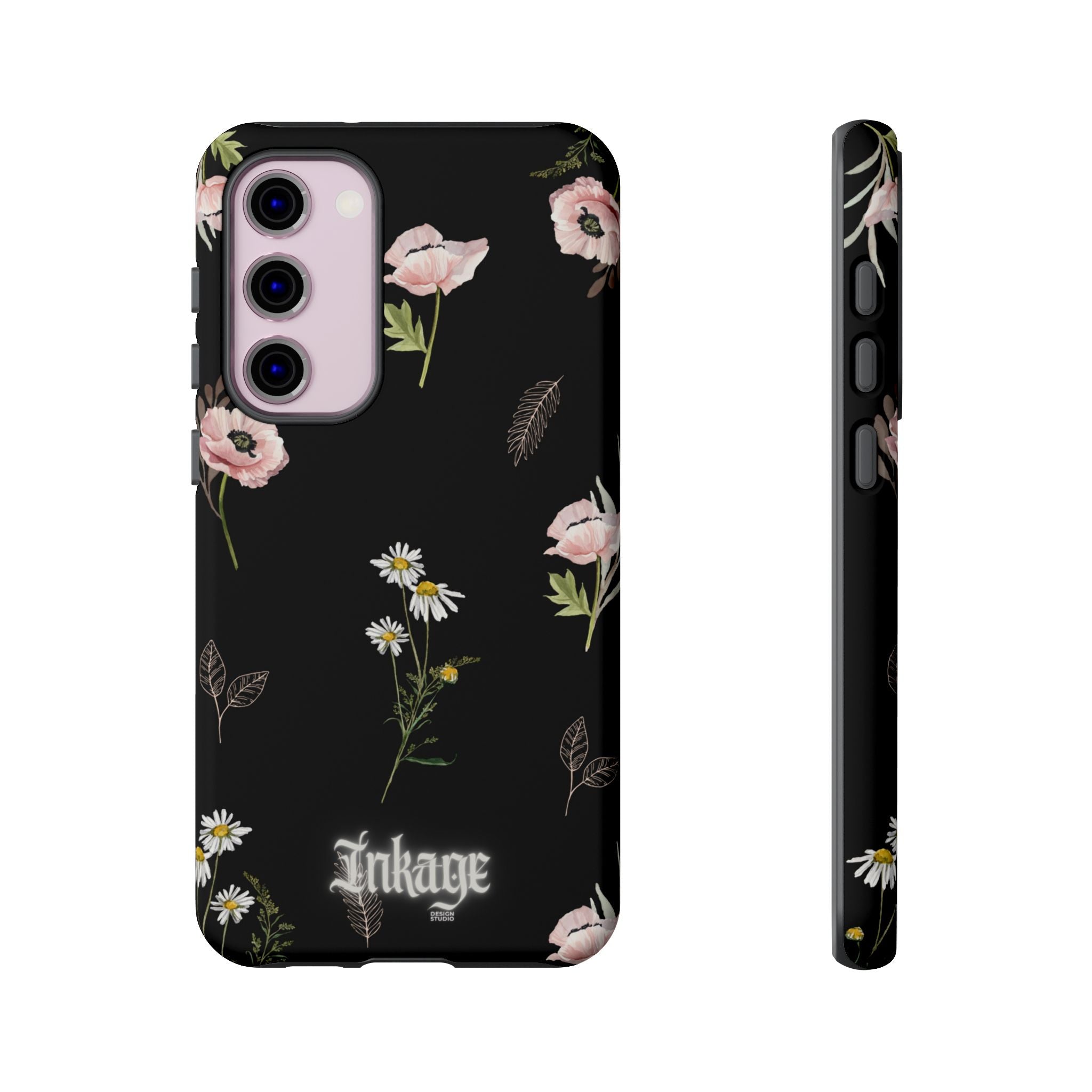 Elegant Black Florals Tough Phone Cases (Minimal)