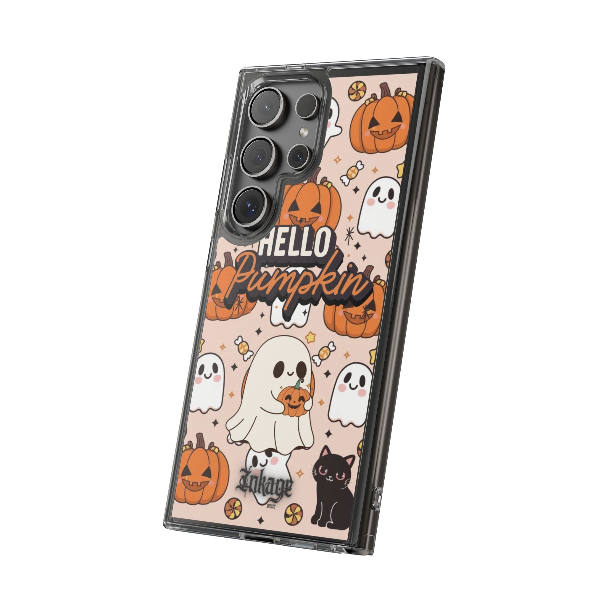 Cute Pumpkin Ghost Clear Impact Phone Case (Season)