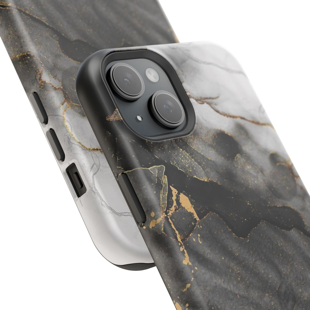 White Noir Marble Gold Foil Magnetic Phone Cases