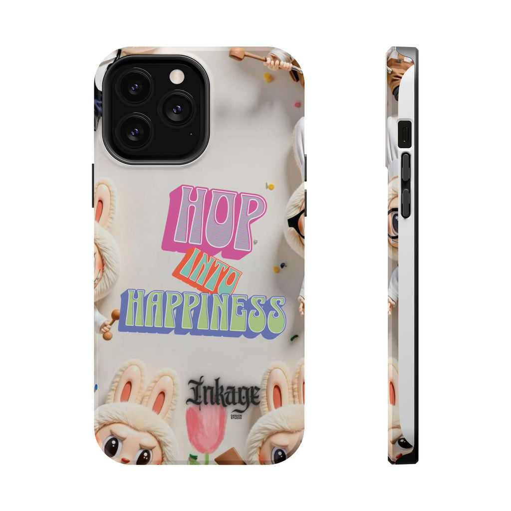 "Hop Into Happiness" Quote Magnetic Phone Case (Animation)