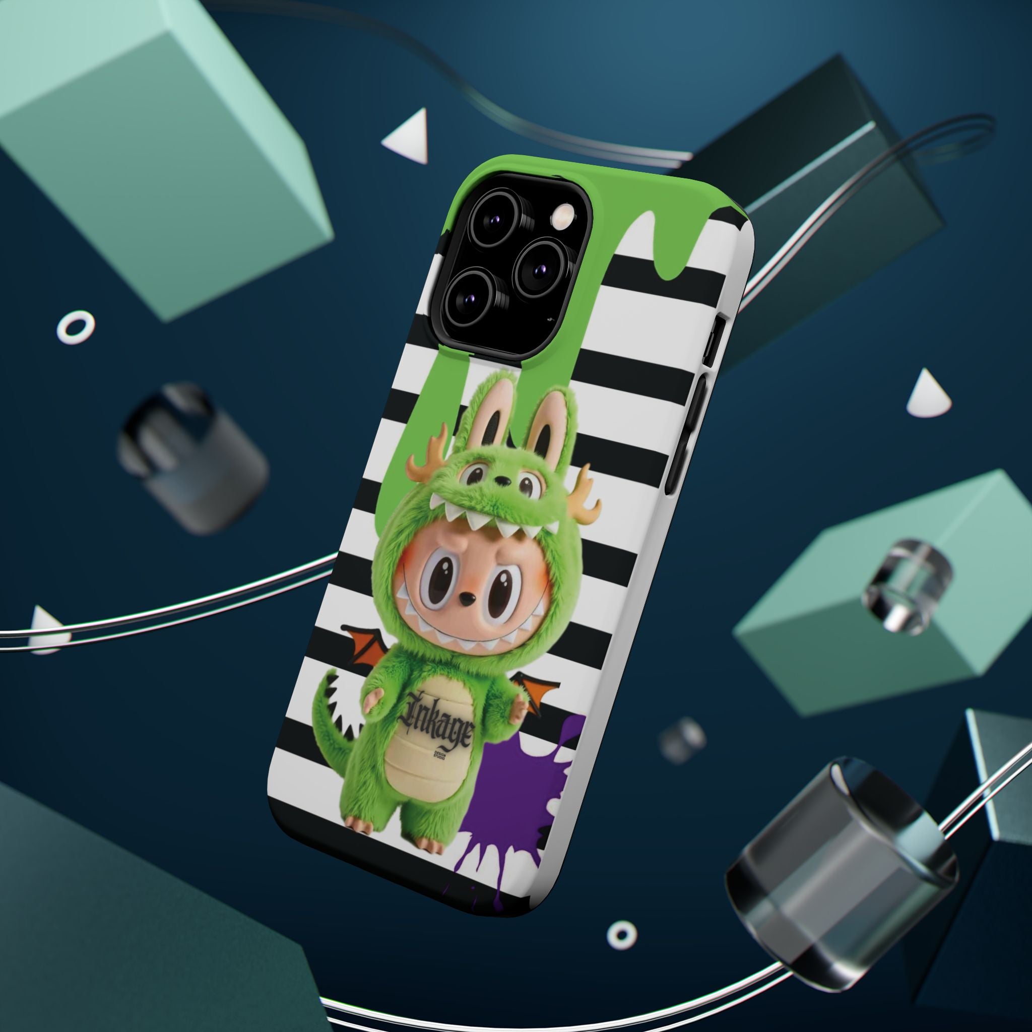 Greenie Labubu Spooky Magnetic Phone Case (Animation)