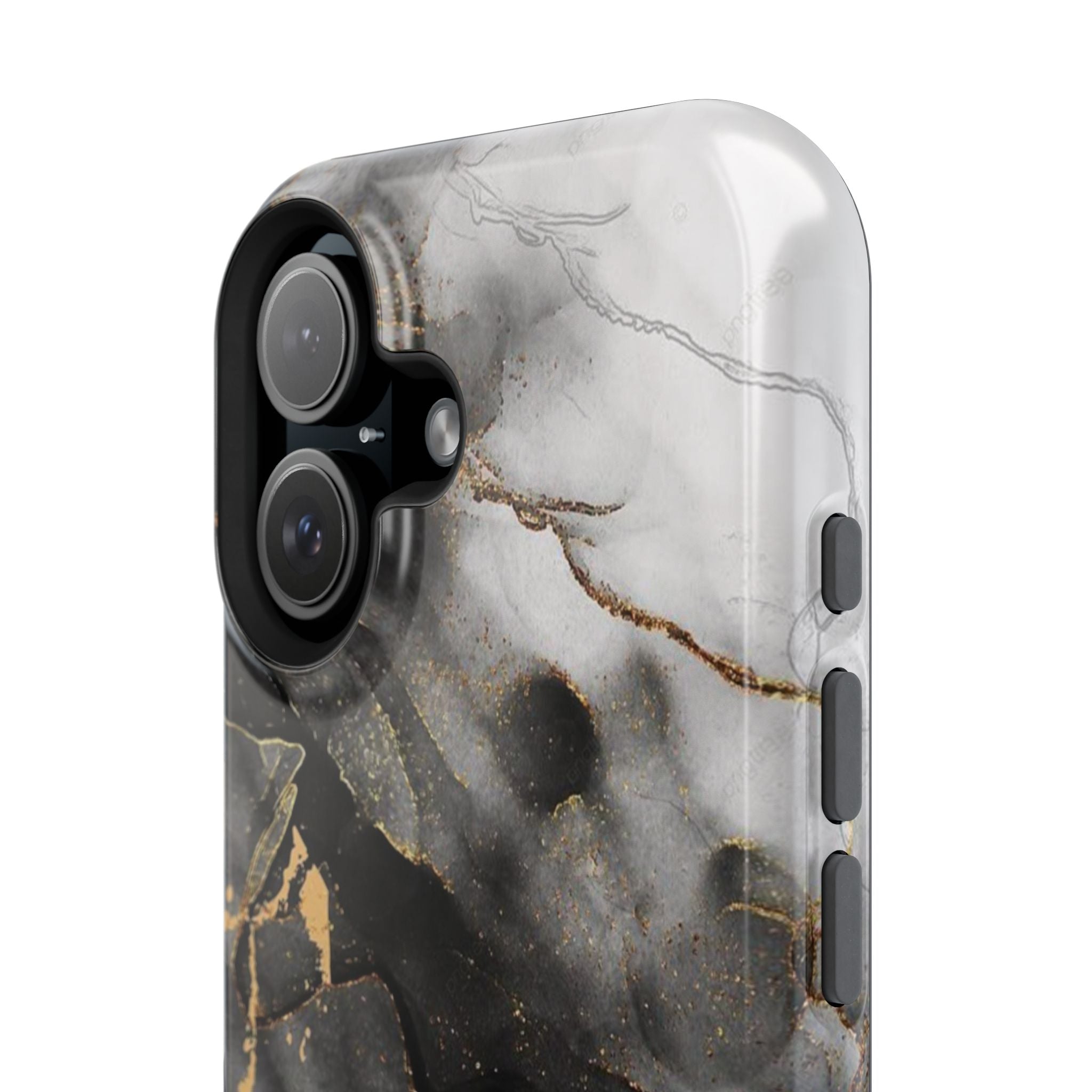 White Noir Marble Gold Foil Magnetic Phone Cases (Minimal)