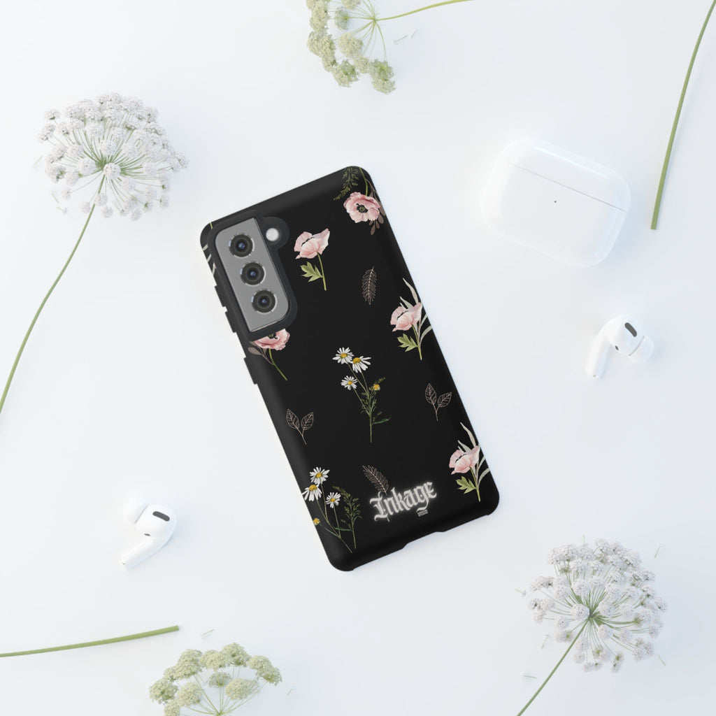 Elegant Black Floral Tough Phone Cases (Minimal)